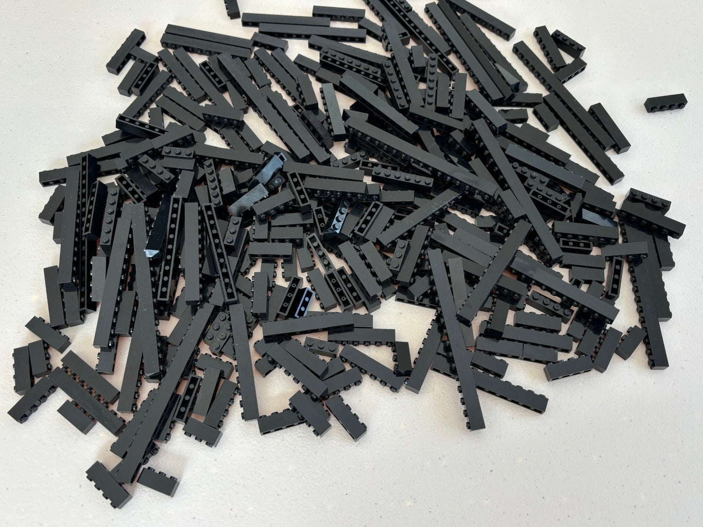 LEGO BLACK BIG BRICK LOT OF 50 PIECES 1X3 1X4 1X6 1X8 1x12 1x16 etc PARTS