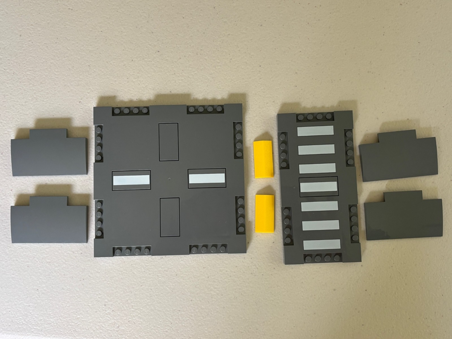 LEGO City Road Plates Dark Bluish Gray Zebra Crossing Ramp from set 60329