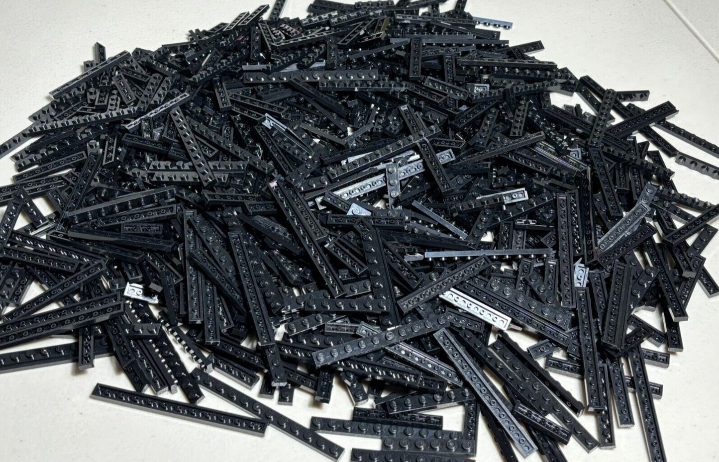 SHIPS FREE LEGO LOT OF 100 BLACK BIG PLATE PLATES 1X3 1X4 1X6 1X8 1X10 1X12 PART