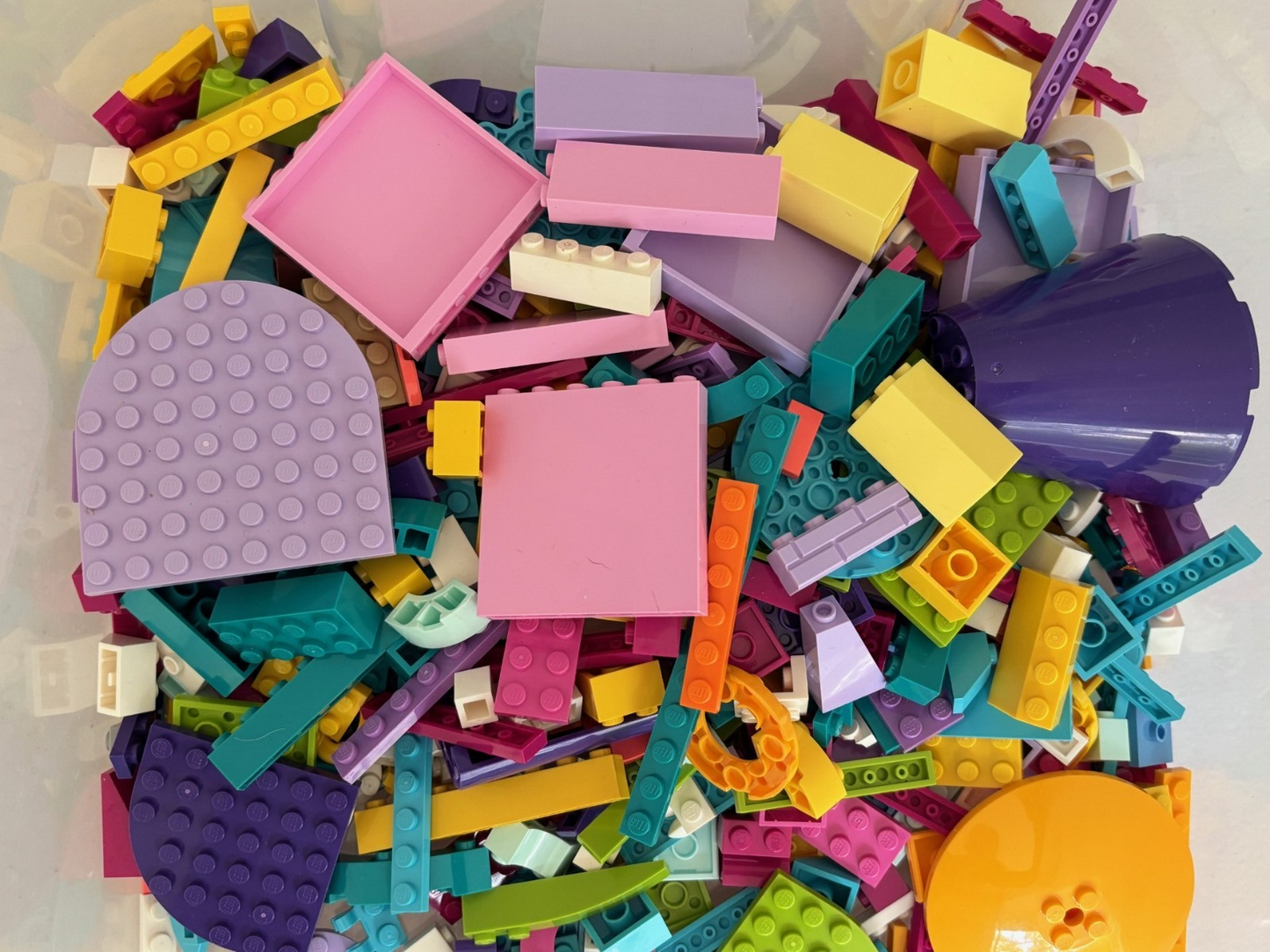 SHIPS FREE! LEGO Bulk Lot of 500 + Bricks Parts Fun Bright Color Mix Pink Purple