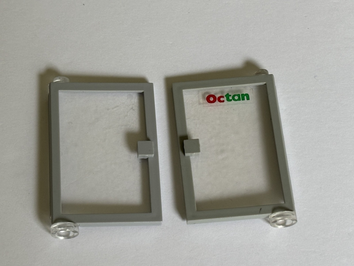 LEGO 73435c01 Light Gray Door 1x4x5 Right & Left Set Pair Clear - Lot of 2