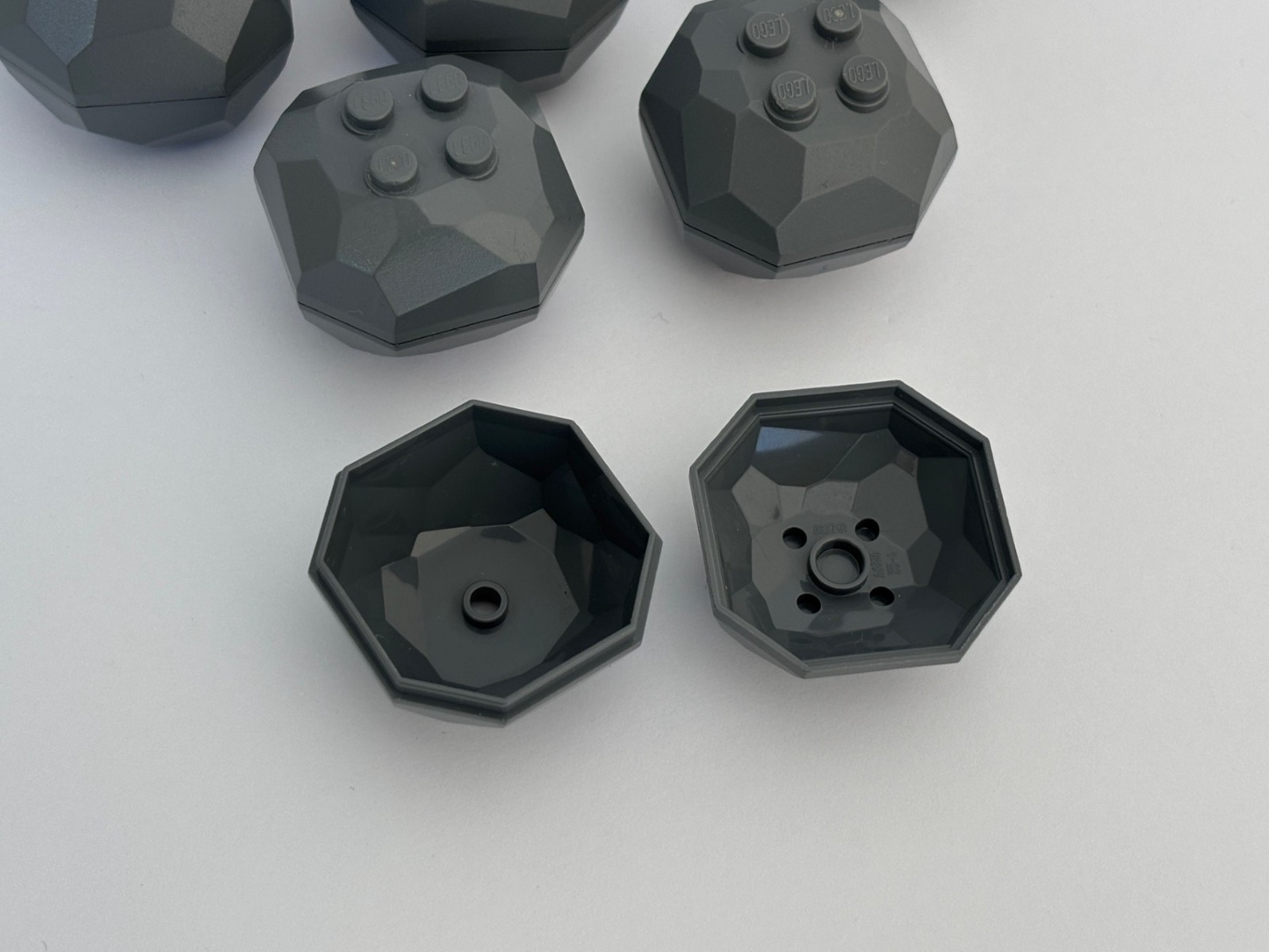 LEGO Lot of 10 Dark Bluish Gray Rocks 4 x 4 Octagonal Boulders