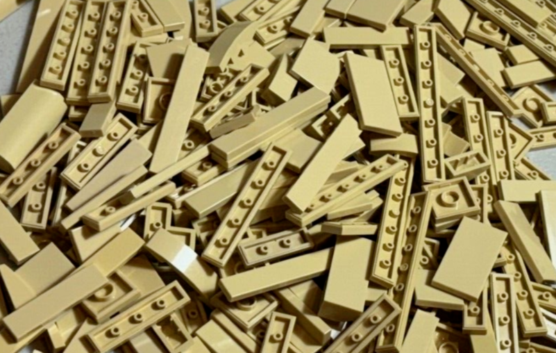 SHIPS FREE!! LEGO Lot of 60 TAN 2x2 2x4 1x4 1x6 1x8 4162 Finishing Smooth Tile