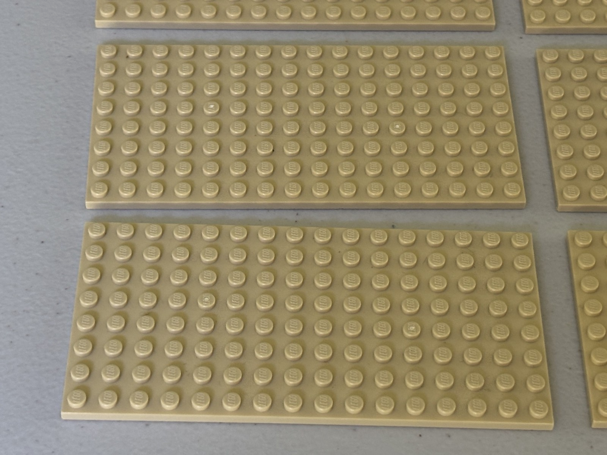 LEGO BULK LOT of 8 Tan 8X16 8 x 16 STUD BASE PLATES 92438 5" x 2.5"