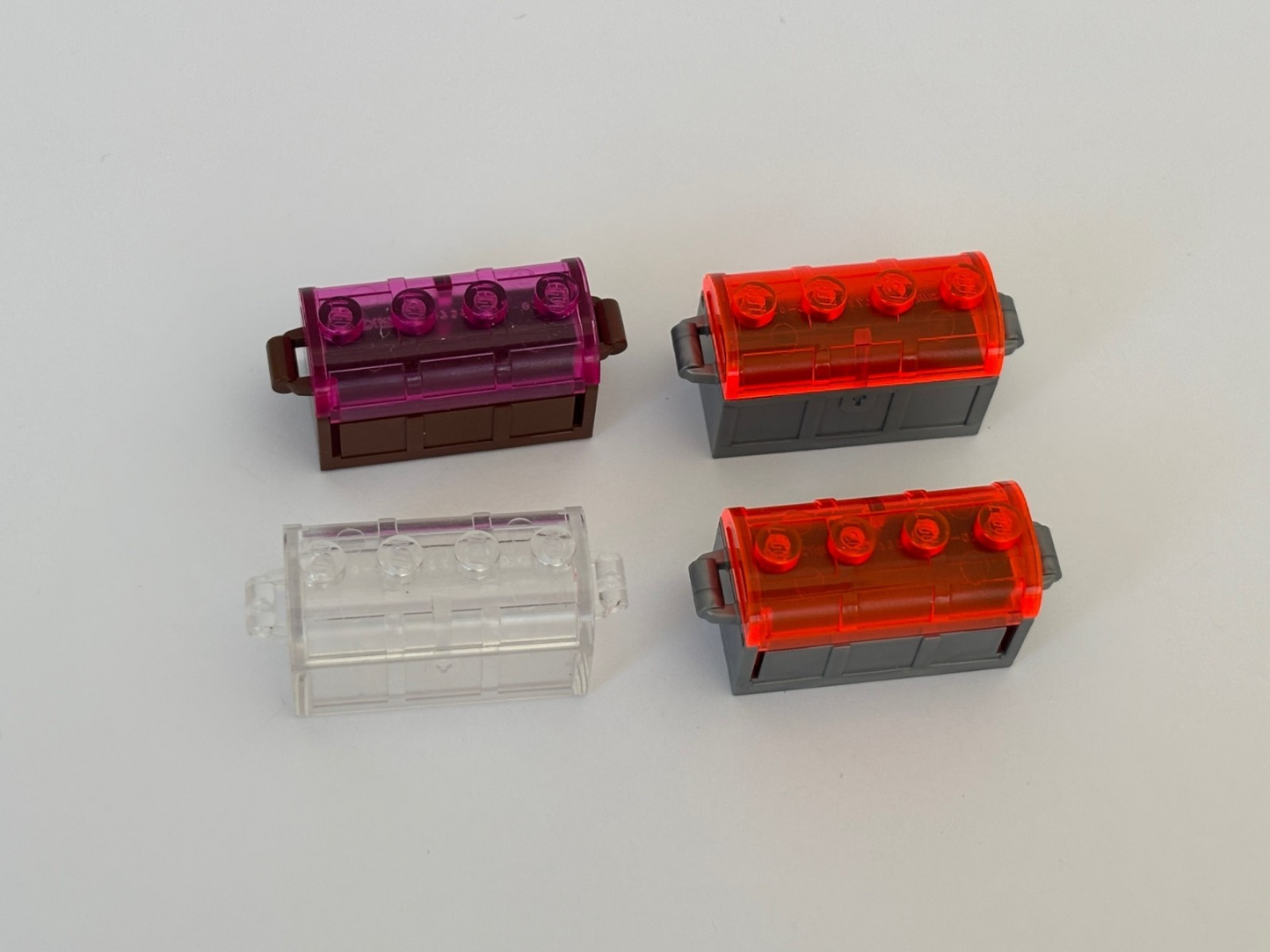 LEGO 4738 - Transparent Clear Treasure Chest with lid Container & More Lot of 4