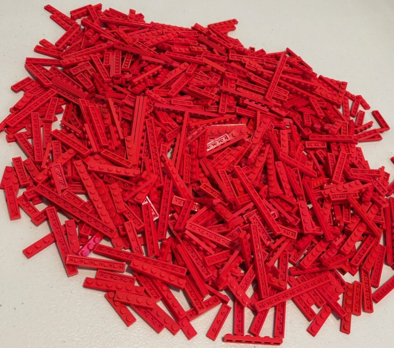 SHIPS FREE!! LEGO HUGE LOT OF 200 RED BIG PLATE 1X3 1X4 1X6 1X8 BRICKS 3460 3666