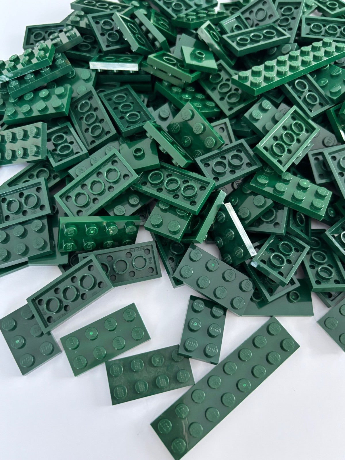 SHIPS FREE!! LEGO LOT OF 50 DARK GREEN FLAT PLATE 2X2 2X3 2X4 3020 3021