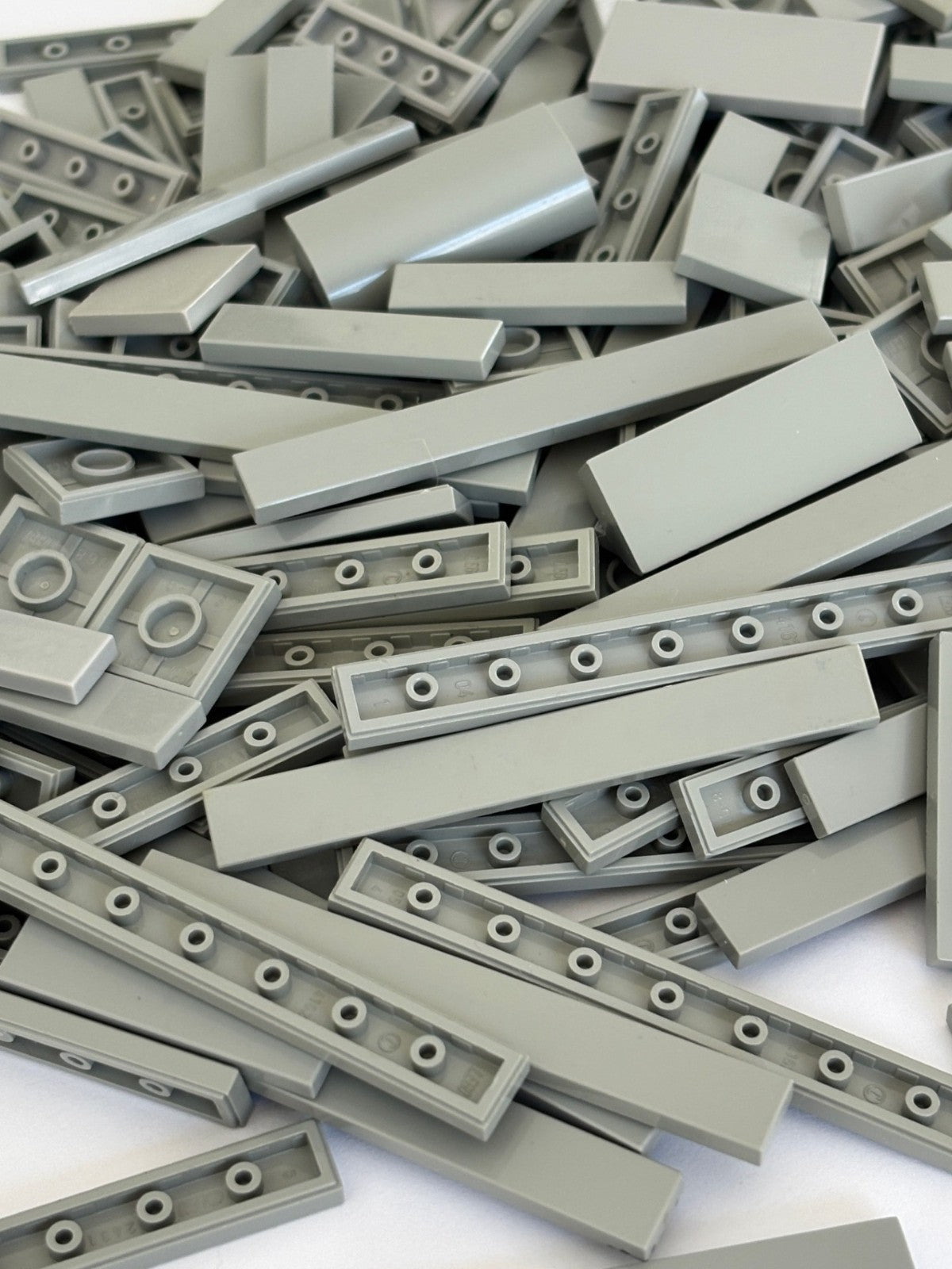 SHIPS FREE! LEGO Lot 60 OLD LIGHT GRAY 2x2 1x4 1x6 1x8 etc Finishing Smooth Tile
