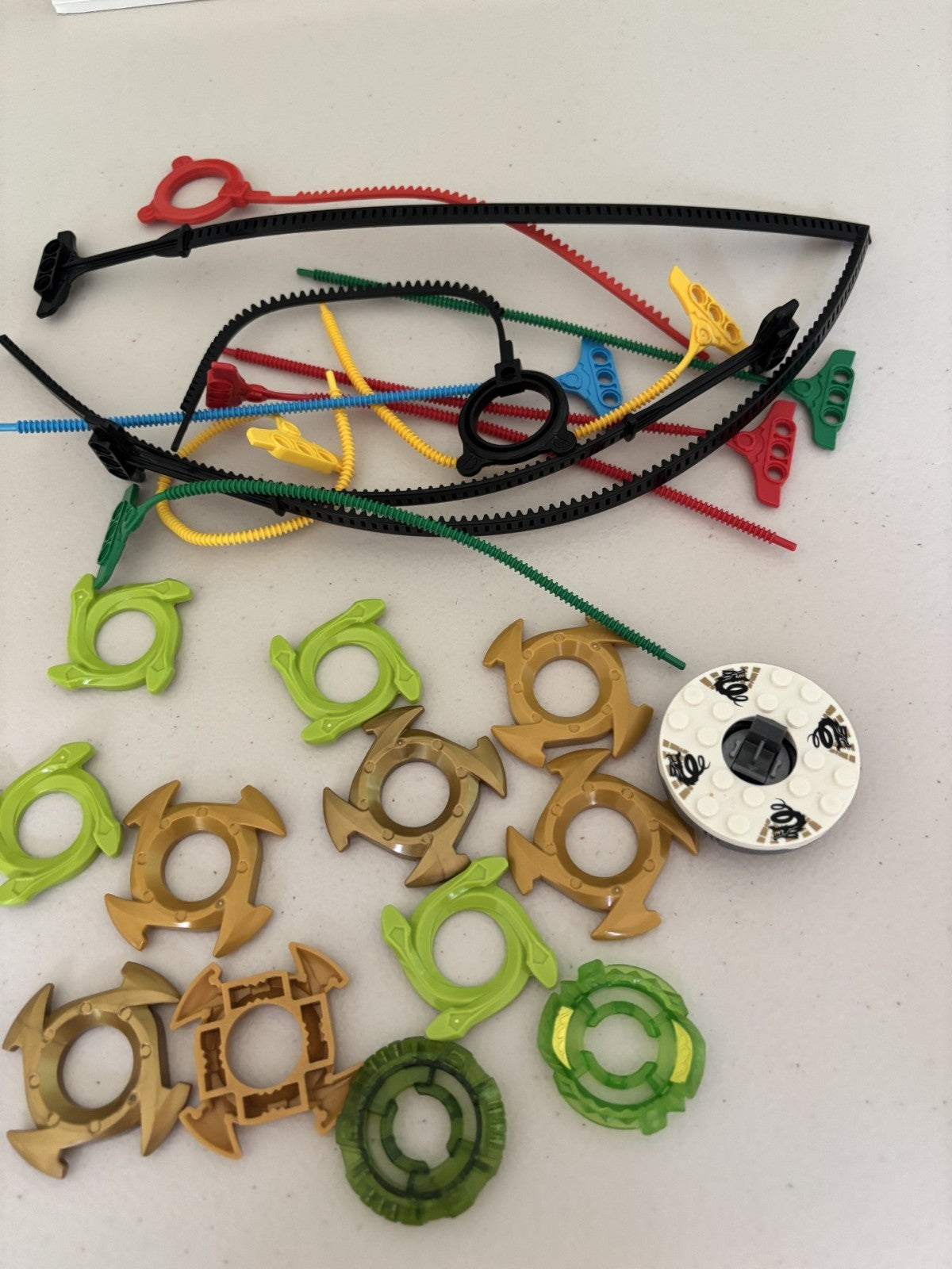 LEGO Ninjago Spinjitzu Spinners Accessory Lot of 25. Toppers Zip Cords etc