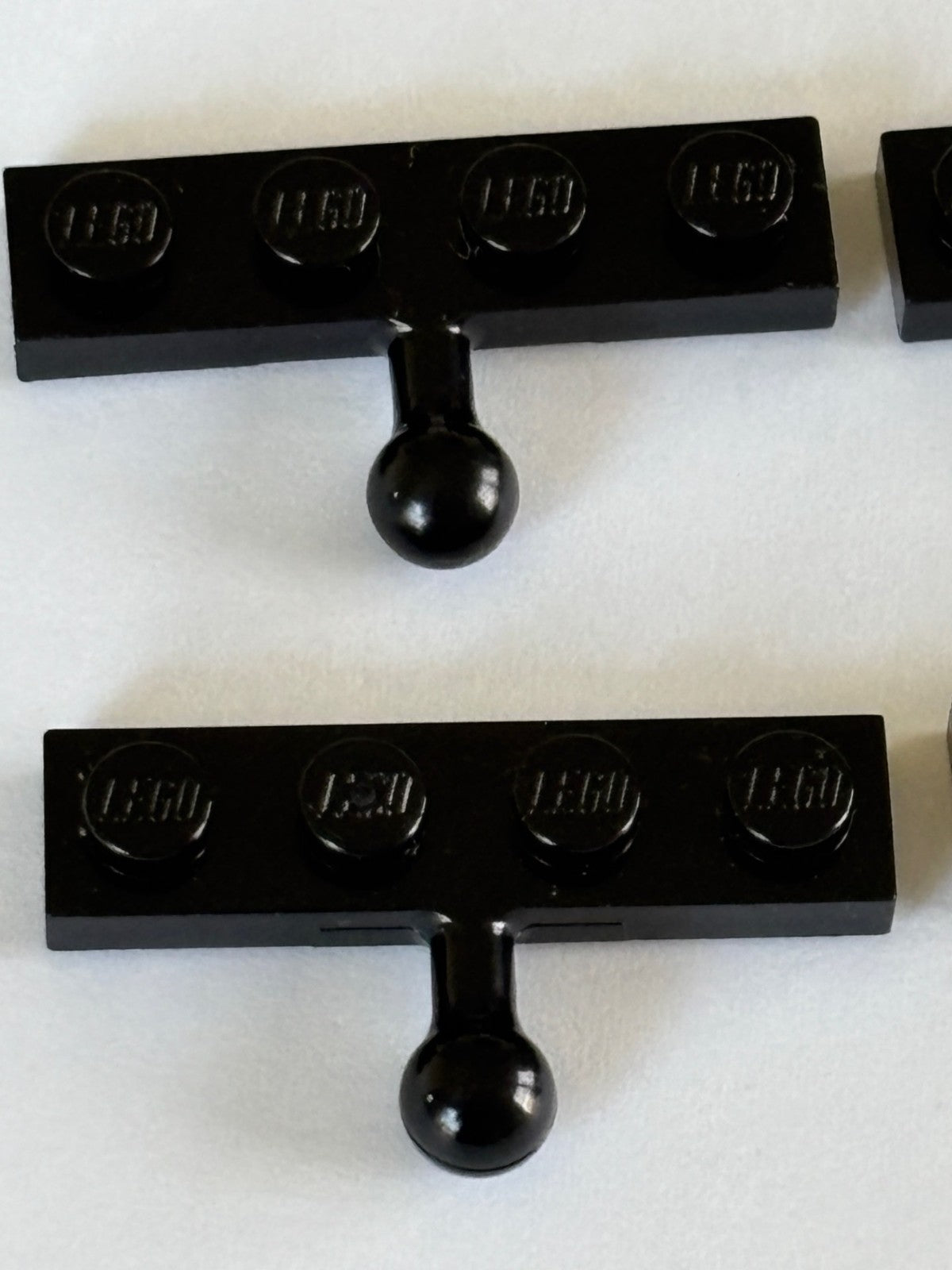LEGO Parts - Black Plate, Modified 1 x 4 with Tow Ball - No 3184 - QTY 8