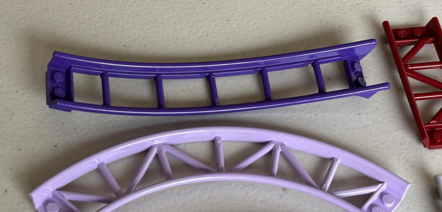 LEGO Roller Coaster Track Parts Pieces Mixed Lot of 11 Parts 25061 25059 26022