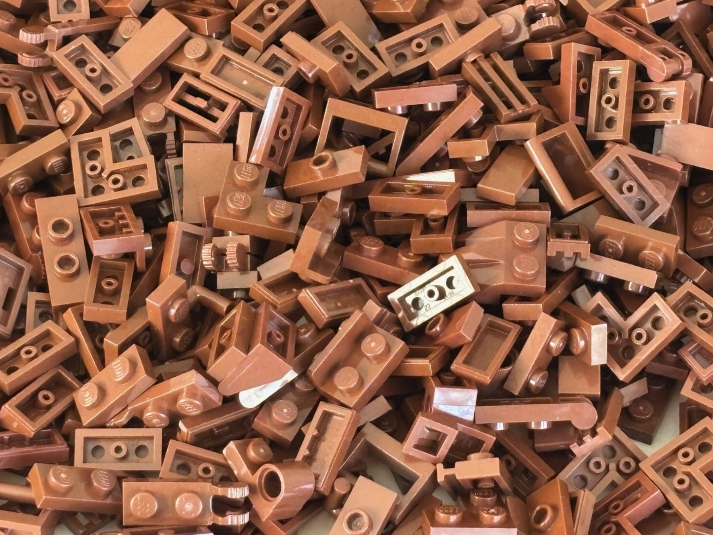 SHIPS FREE! LEGO HUGE Lot (400) REDDISH BROWN 1x2 Plate Tile Handle Parts Mix