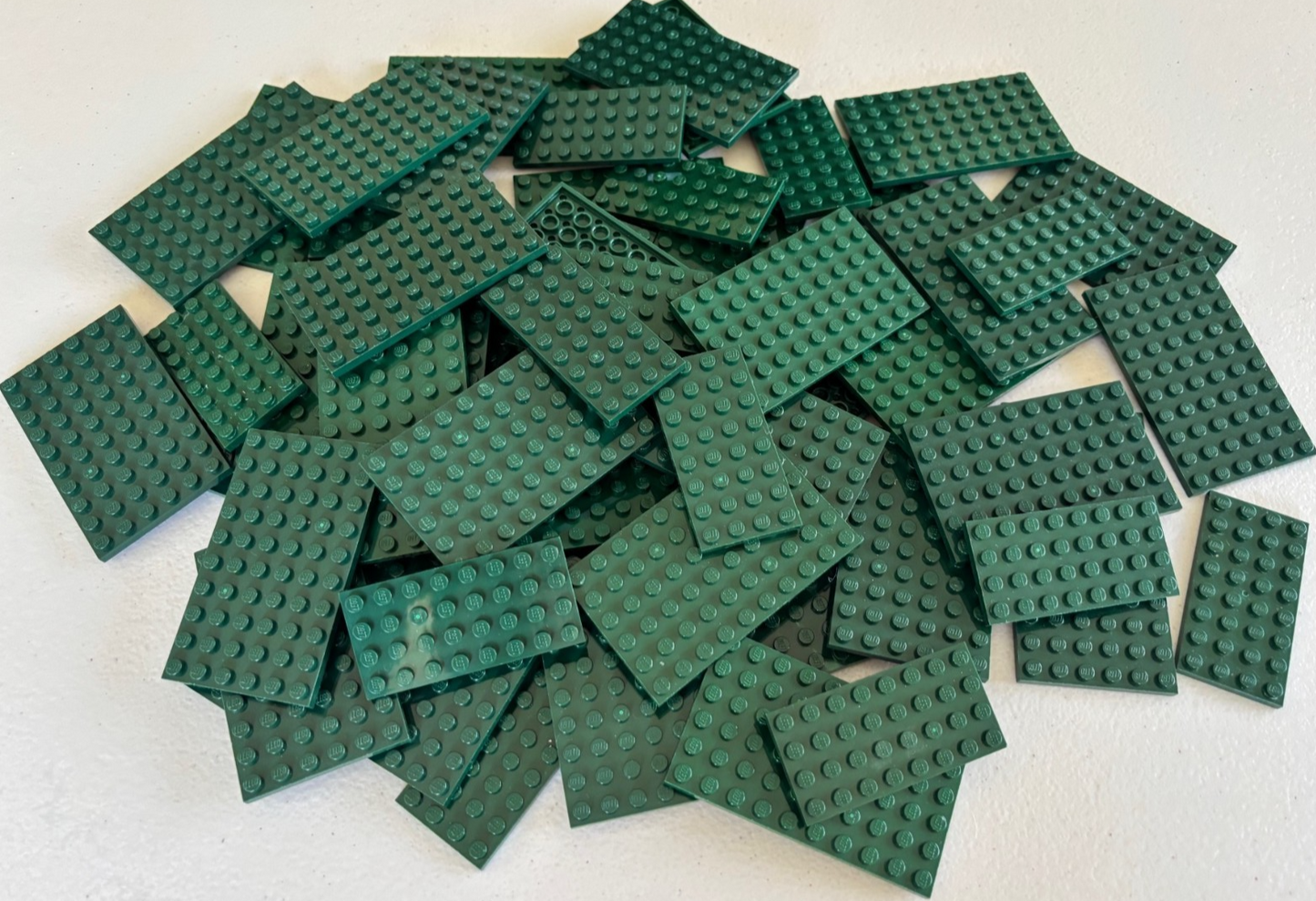 SHIPS FREE!! Lot 25 LEGO DARK GREEN Baseplates Plate Mixed Sizes 6X12 6X10 4X6