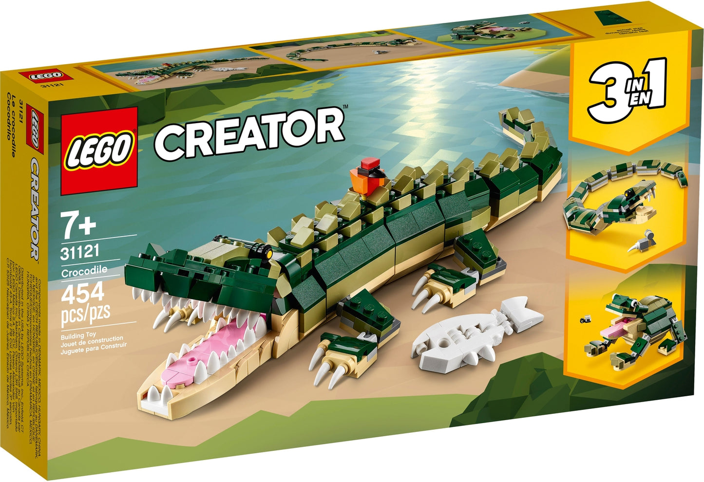 LEGO Creator 3-in-1: Crocodile 31121 100% Complete w/ Instructions. Taken Apart