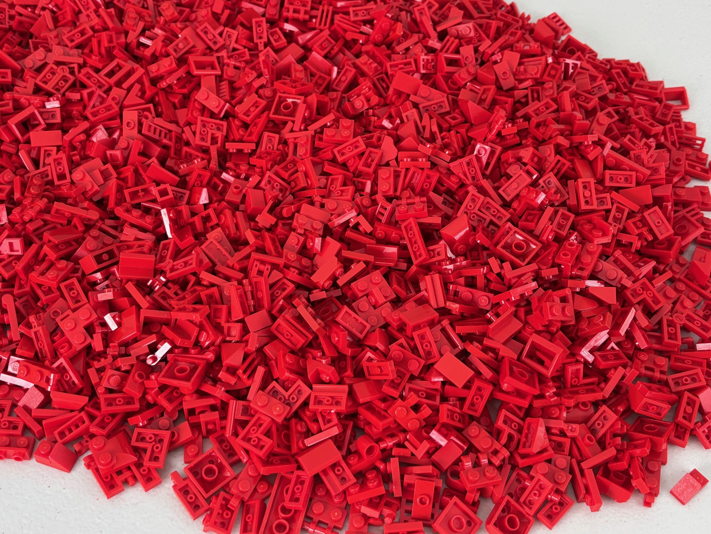 LEGO HUGE Lot of 400 RED 1x2 Plate PLATES Tile Grill Handle Hinge Part Mix