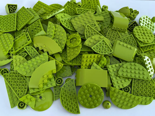 LEGO BULK LOT 100 LIME GREEN WEDGE ROUND CORNER PLATE STAR WARS etc