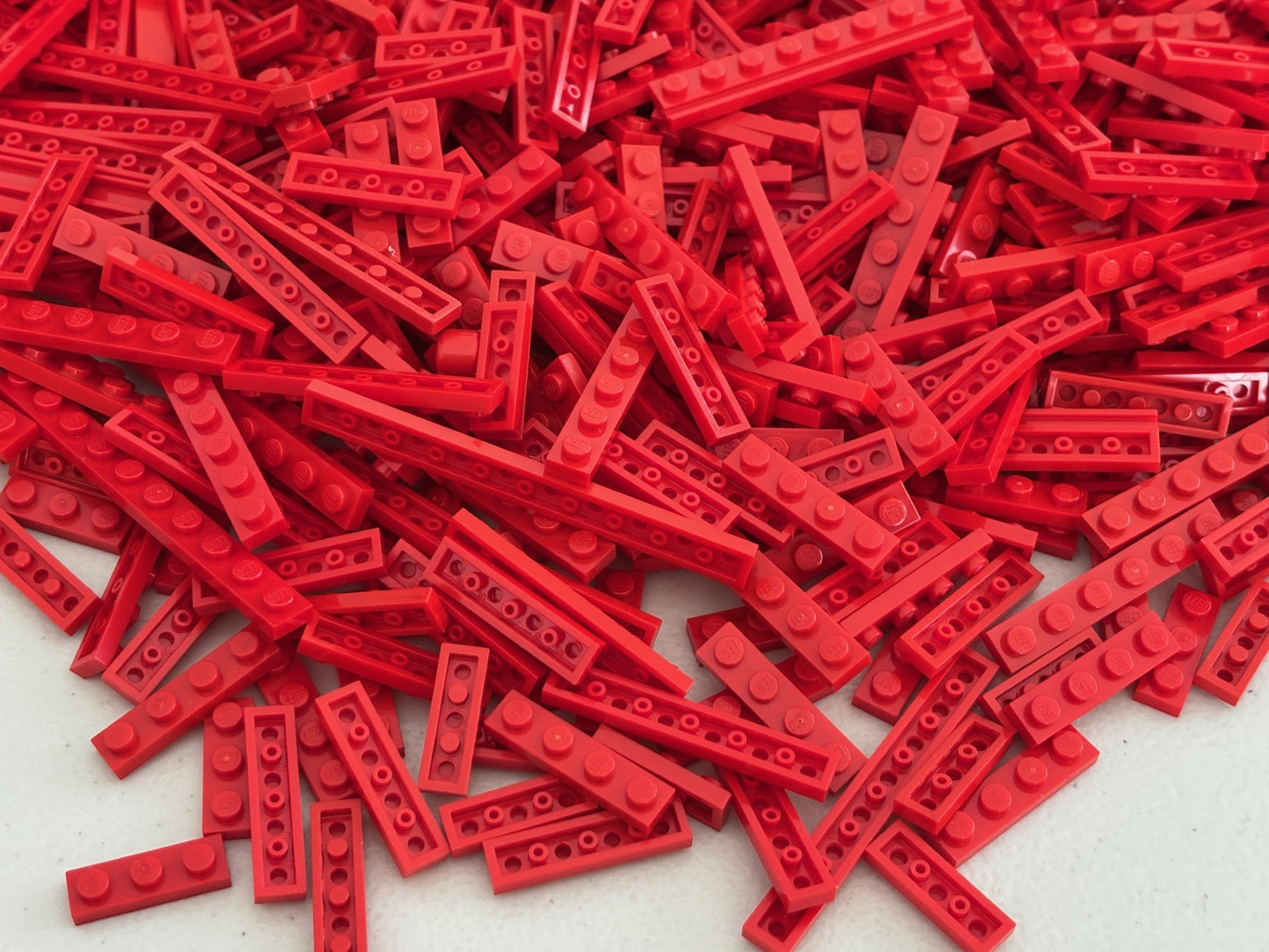 LEGO LOT OF 100 RED BIG PLATE 1X3 1X4 1X6 1X8 PLATES PARTS 3460 3666