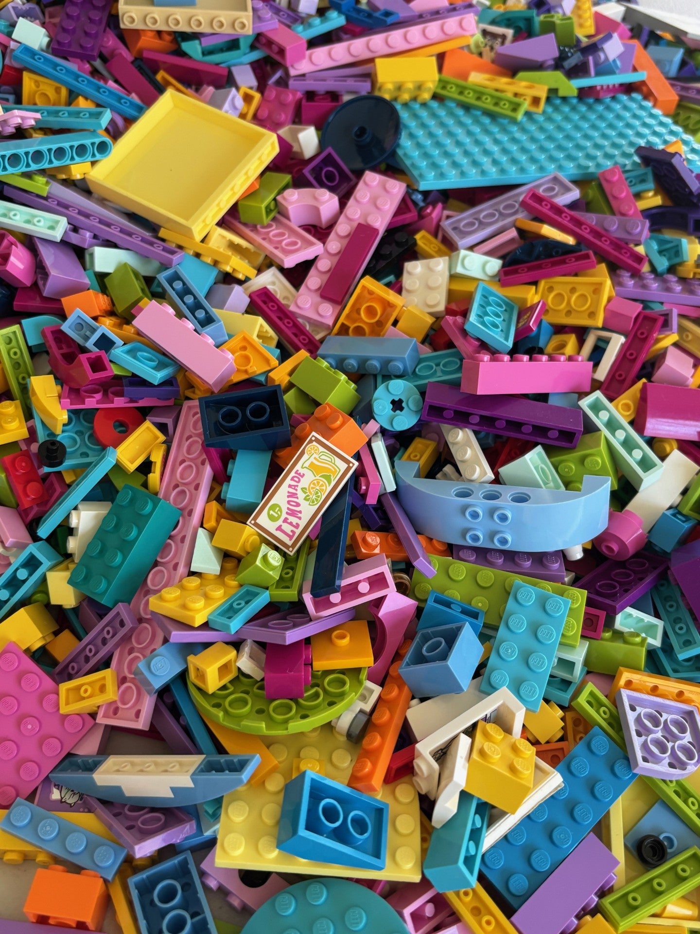 LEGO Bulk Lot of 500 + Bricks Parts Fun Bright Color Mix Pink Purple etc