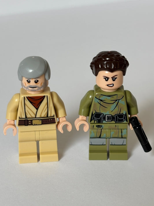LEGO Star Wars  Minifigure Lot of 2 Princess Leia Endor & Old Obi Wan sw1084
