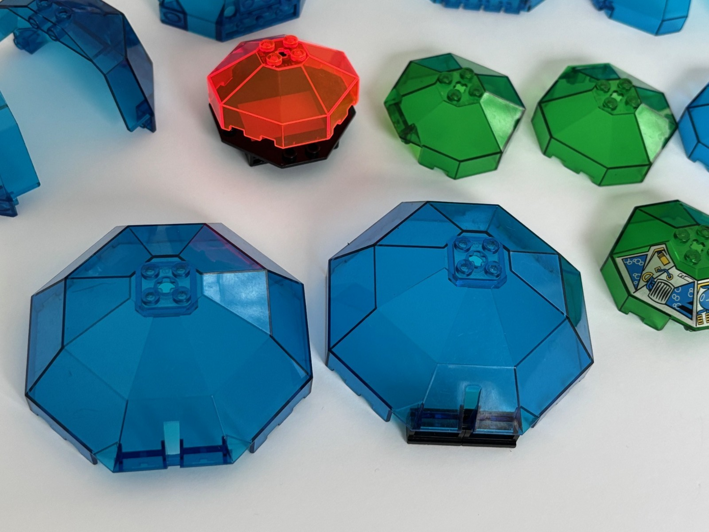 LEGO Space Dark Blue Green Neon Orange Translucent canopy windscreens Lot of 15