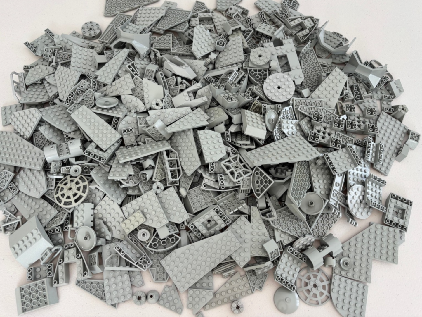 SHIPS FREE! LEGO LOT 100 OLD LIGHT GRAY WEDGE WING CORNER ROUND PLATES STAR WARS