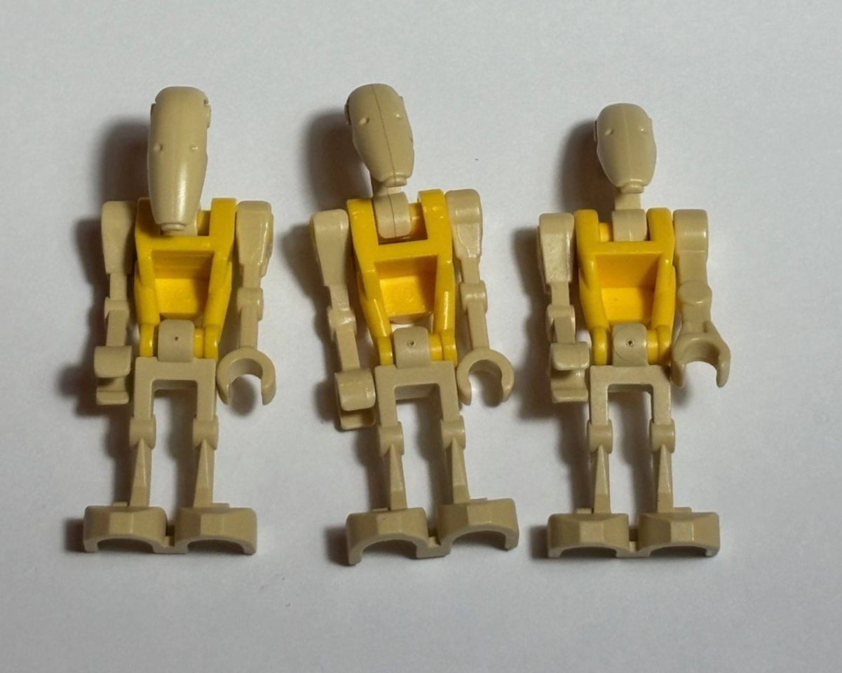 LEGO Lot of 3 Star Wars Battle Droid Commander Minifigure Yellow Torso sw0184