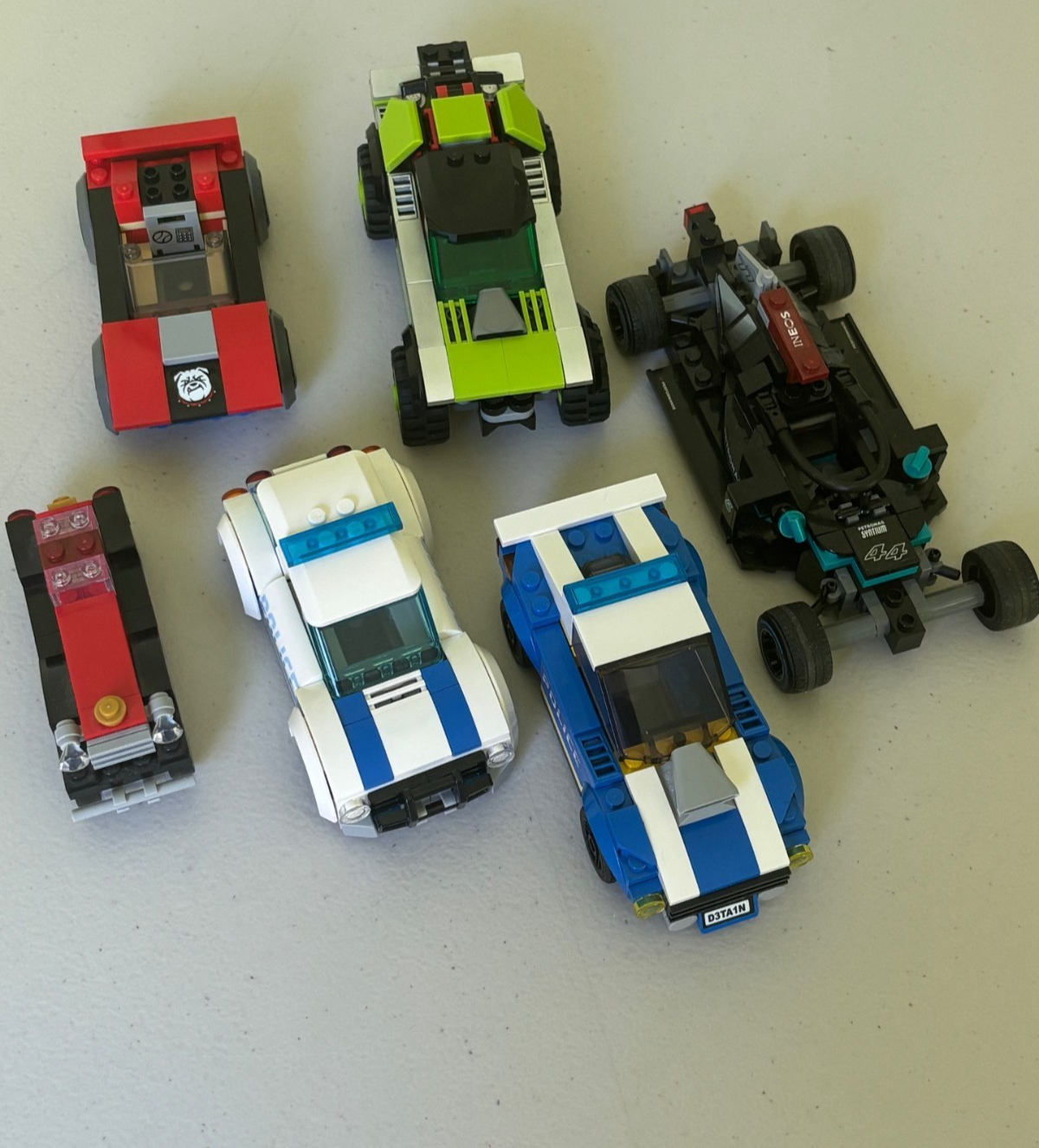 LEGO Lot of Car Cars Police Racing Parts Vehicle comes as shown (Lot B)