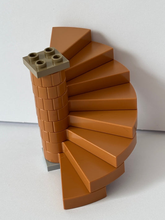 LEGO MEDIUM FLESH/NOUGAT STAIRCASE 8 STEPS W SUPPORT COMPLETE ASSEMBLY 40243