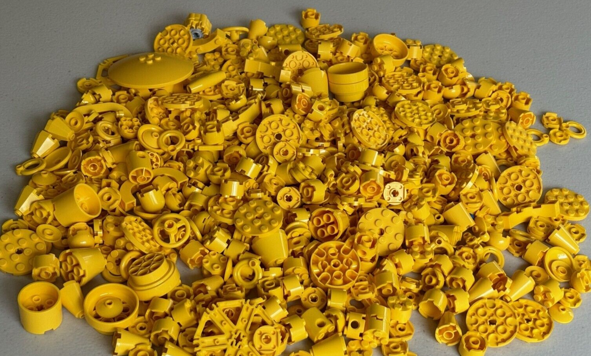 Lego Rounded Parts LEGO LOT of 100 YELLOW ROUND Brick Plate Mixed Parts – Ship Bricks