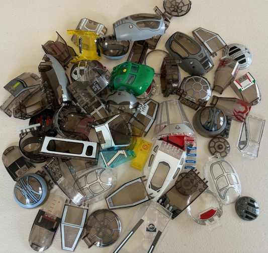 LEGO Lot (10) STAR WARS & MORE PRINTED / STICKERED WINDSCREEN COCKPIT RANDOM MIX