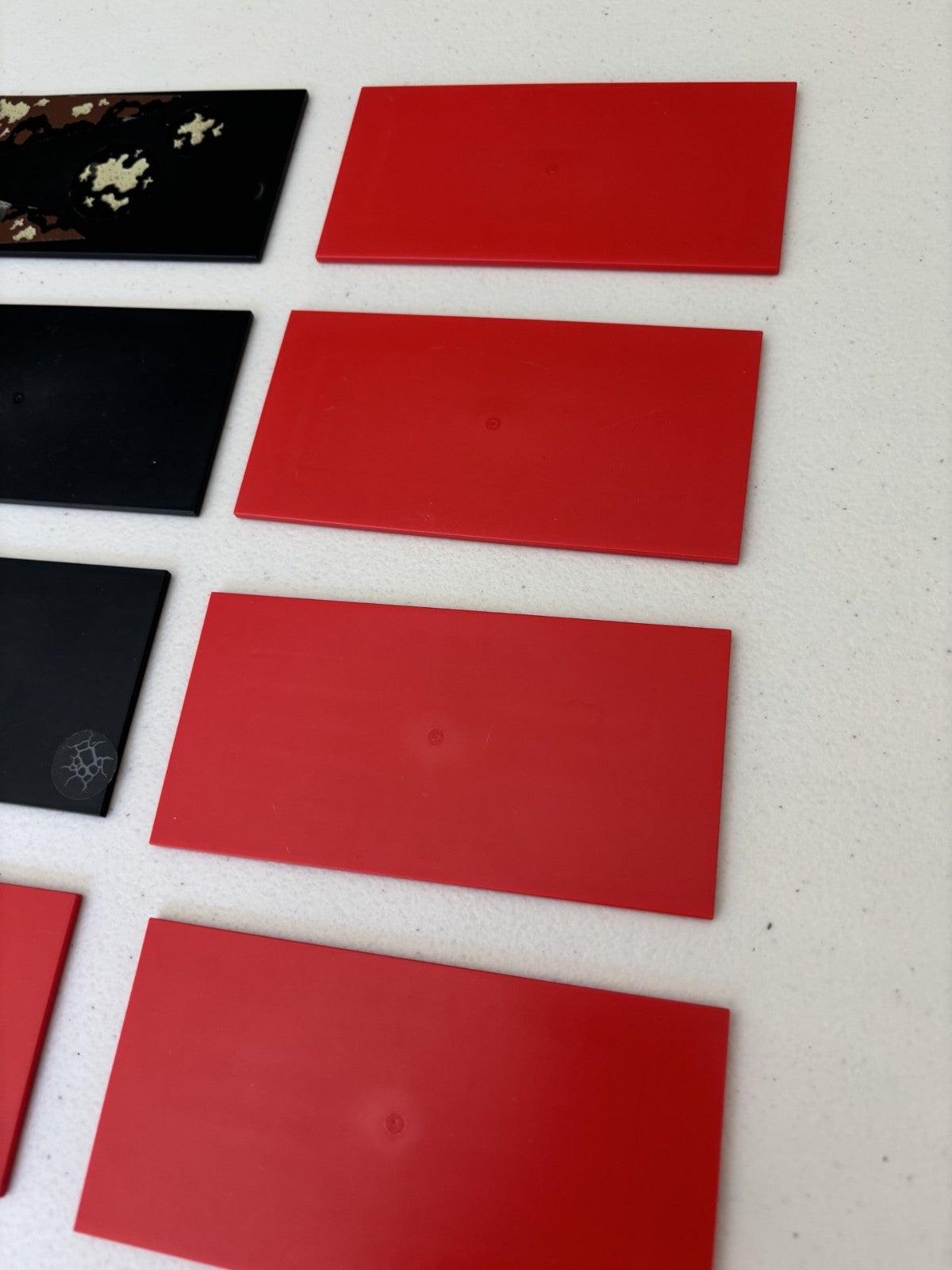 LEGO Lot of 12 8X16 Tile Smooth Flat Plate (90498) Gray Red Black Dark Red