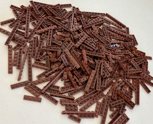 SHIPS FREE!! LEGO LOT OF 100 REDDISH BROWN PLATE 1X3 1X4 1X6 1X12 PART 3460 3666