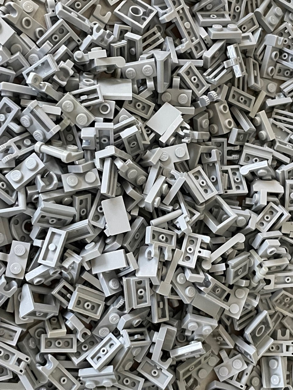 SHIPS FREE!! Lego Lot (400) Light BLUISH GRAY 1x2 Plate Tile Handle Parts Mixed