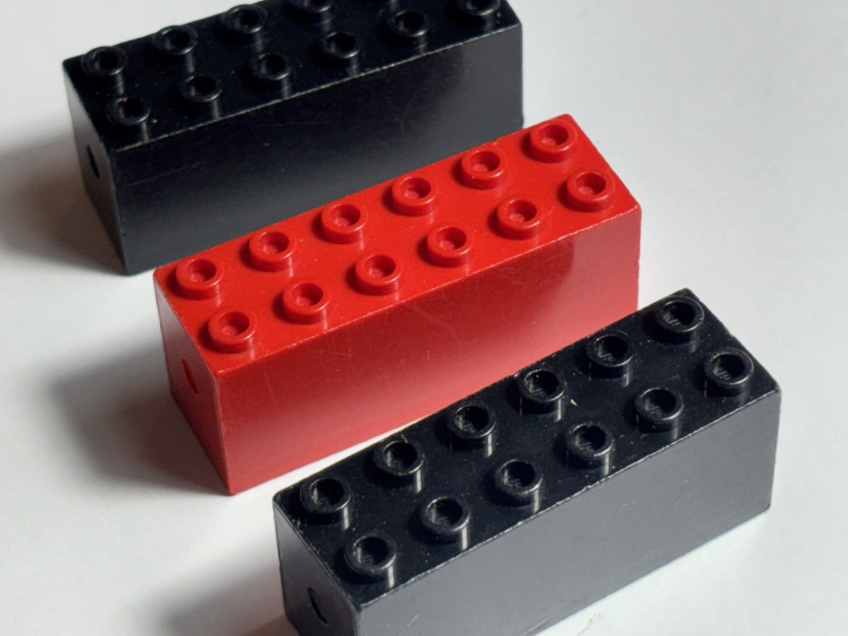 LEGO Vintage Red Black Brick Modified 2 x 6 x 2 Weight 73090b Classic Town City