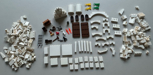 LEGO Parts Lot (185) White Castle Rock Arch Window Bricks Door Slopes Owl  (#9)
