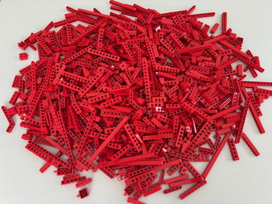 SHIPS FREE LEGO Lot of 110 PARTS / 8 oz RED Technic Lift Arm Beam Brick etc Rare