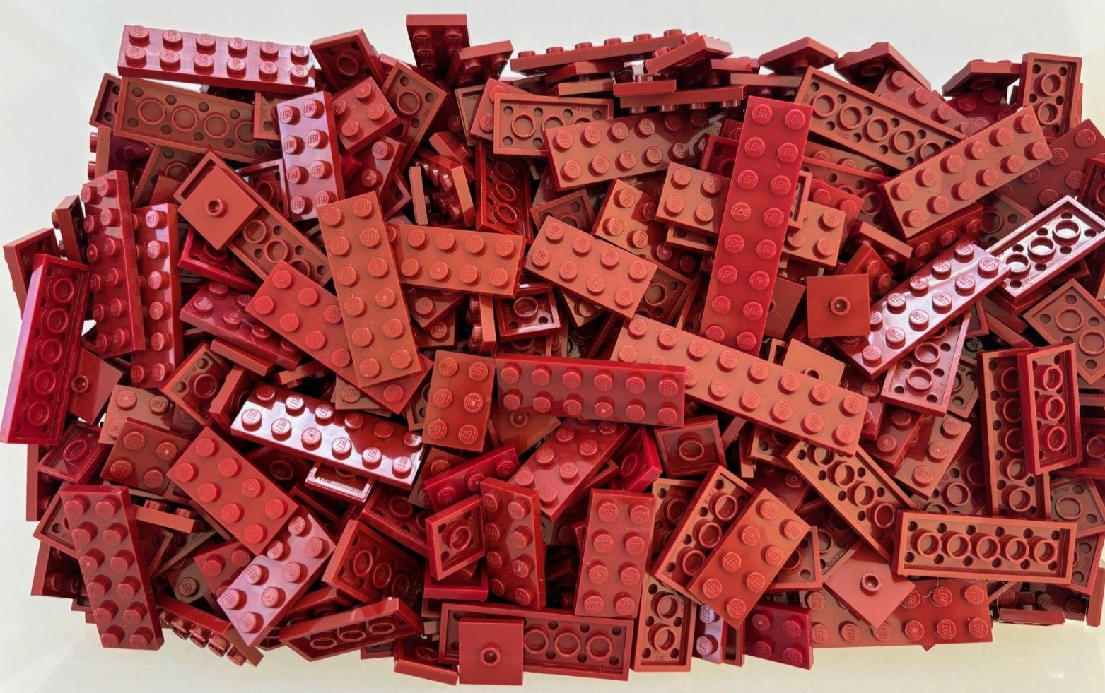 SHIPS FREE!! LEGO LOT OF 100 DARK RED FLAT PLATE 2X2 2X3 2X4 2X6 2X8 3795