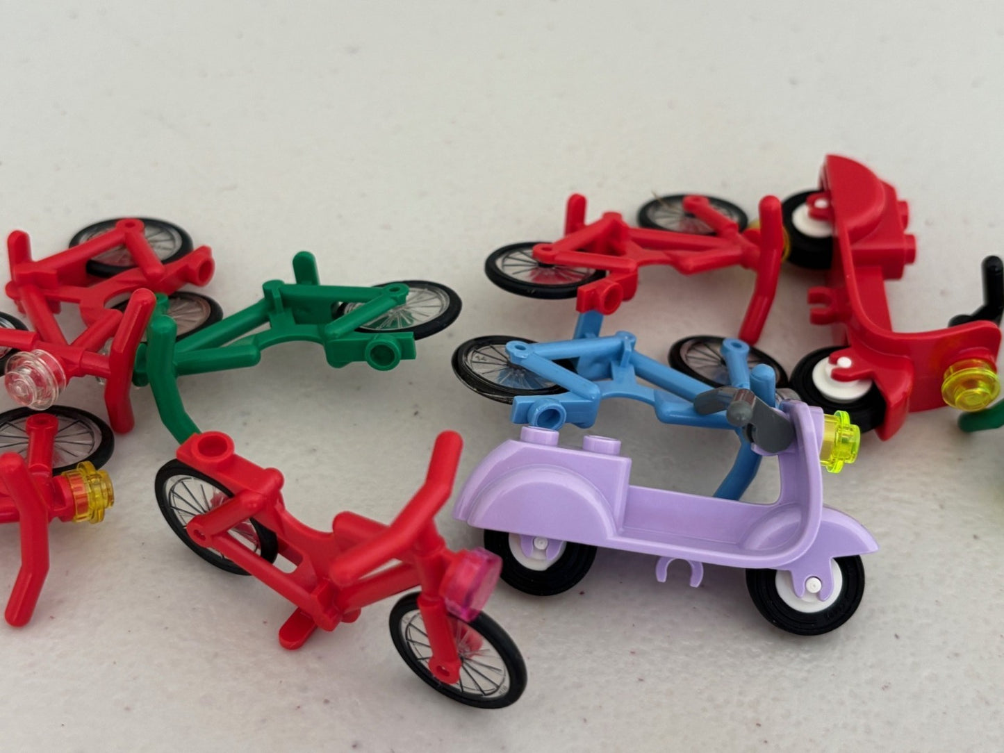 LEGO Lot of 10 Friends Bicycles City Town Bike Vespa Scooter Random Mix