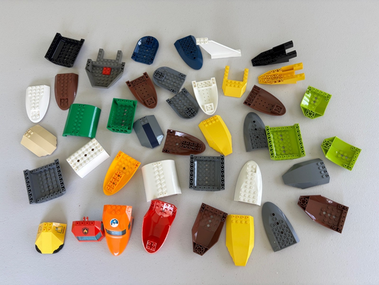 LEGO Airplane Parts Pieces Hull Wedge Cockpit Fuselage Plane Mixed Lot 40 Parts