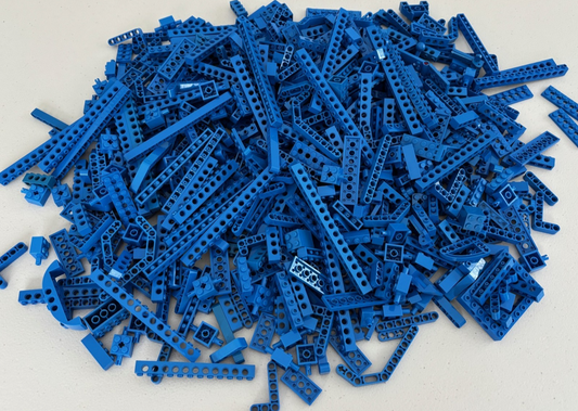 SHIPS FREE!! LEGO Lot of BLUE Technic Lift Arm Beam Brick etc 110 Parts / 8 oz