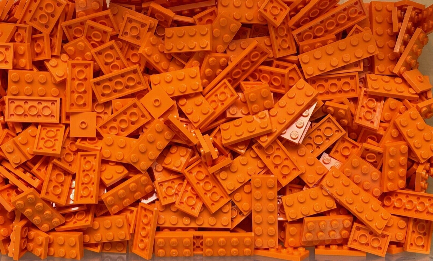 SHIPS FREE!! LEGO LOT OF 100 ORANGE FLAT PLATE 2X2 2X3 2X4 2X6 3795 3020