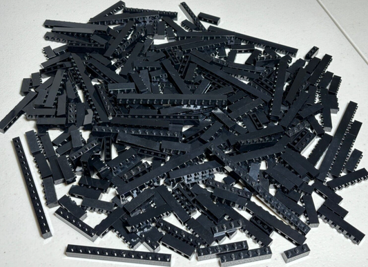 SHIPS FREE!! LEGO BLACK BIG BRICK LOT OF 50 PIECES 1X3 1X4 1X6 1X8 PARTS