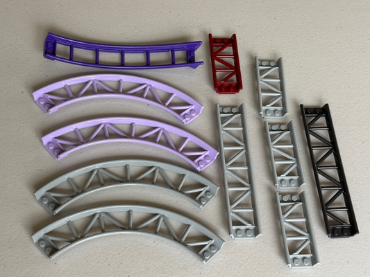 LEGO Roller Coaster Track Parts Pieces Mixed Lot of 11 Parts 25061 25059 26022