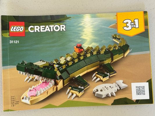 LEGO Creator 3-in-1: Crocodile 31121 100% Complete w/ Instructions. Taken Apart