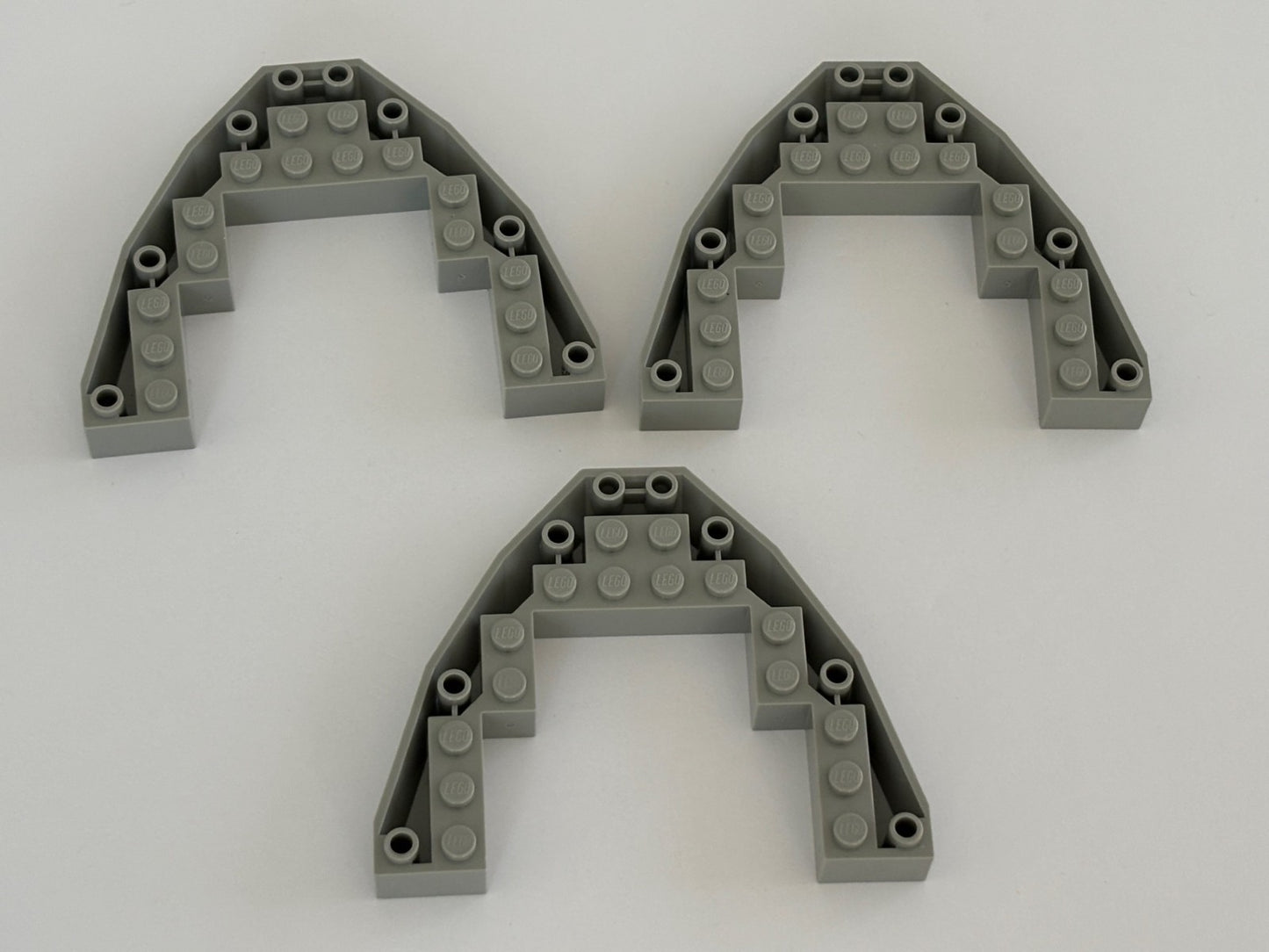 LEGO Boat Hull 2622  Lot of 3 Boat Base Bow Brick Wedge 8x10 Open Old Light Gray