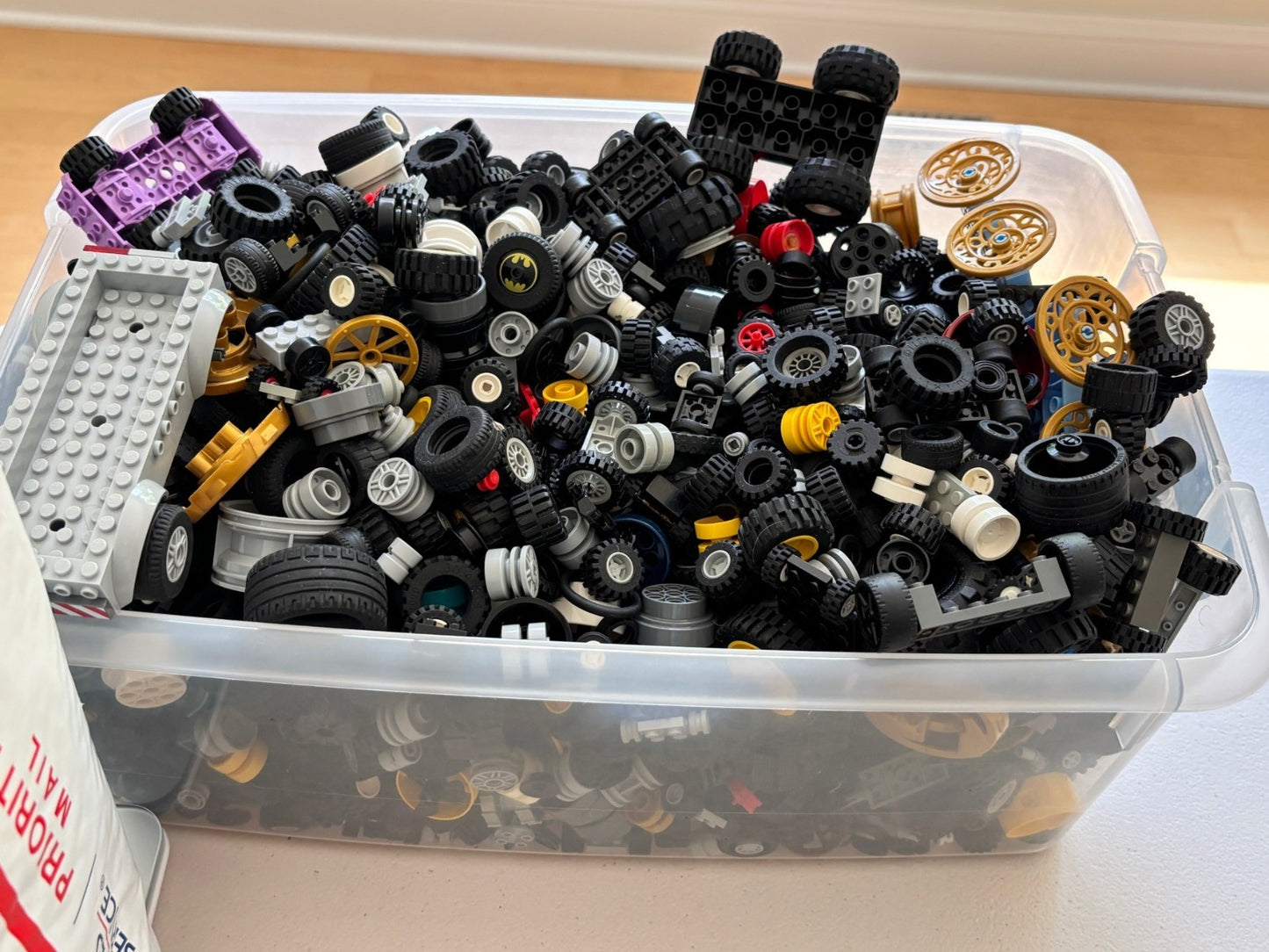 LEGO HUGE LOT  2 lb !! Pounds of WHEELS TIRES etc Tire Wheel Axle