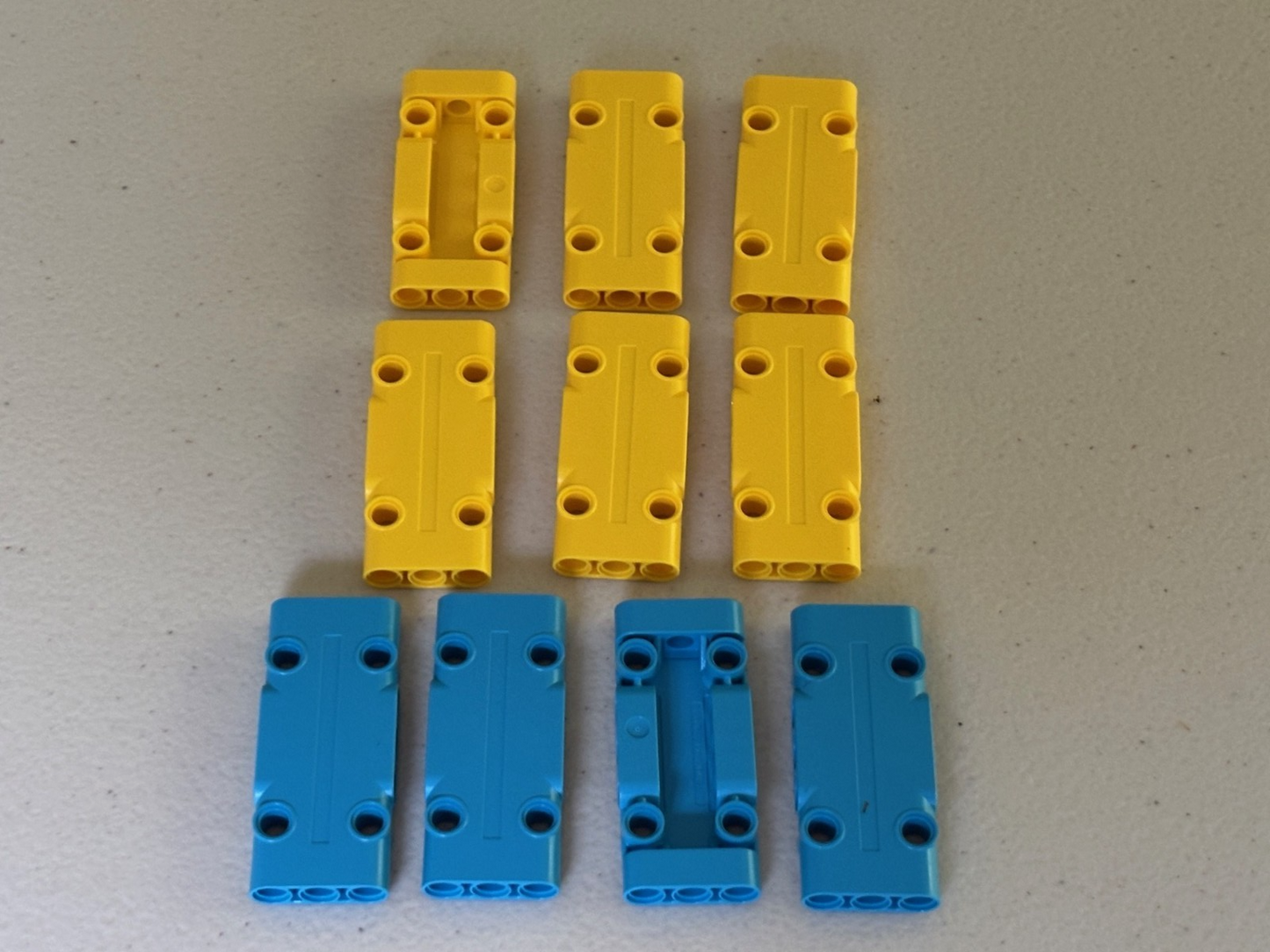Lego technic Lot of 10 Panel Plate  3x7x1 71709 Yellow Blue
