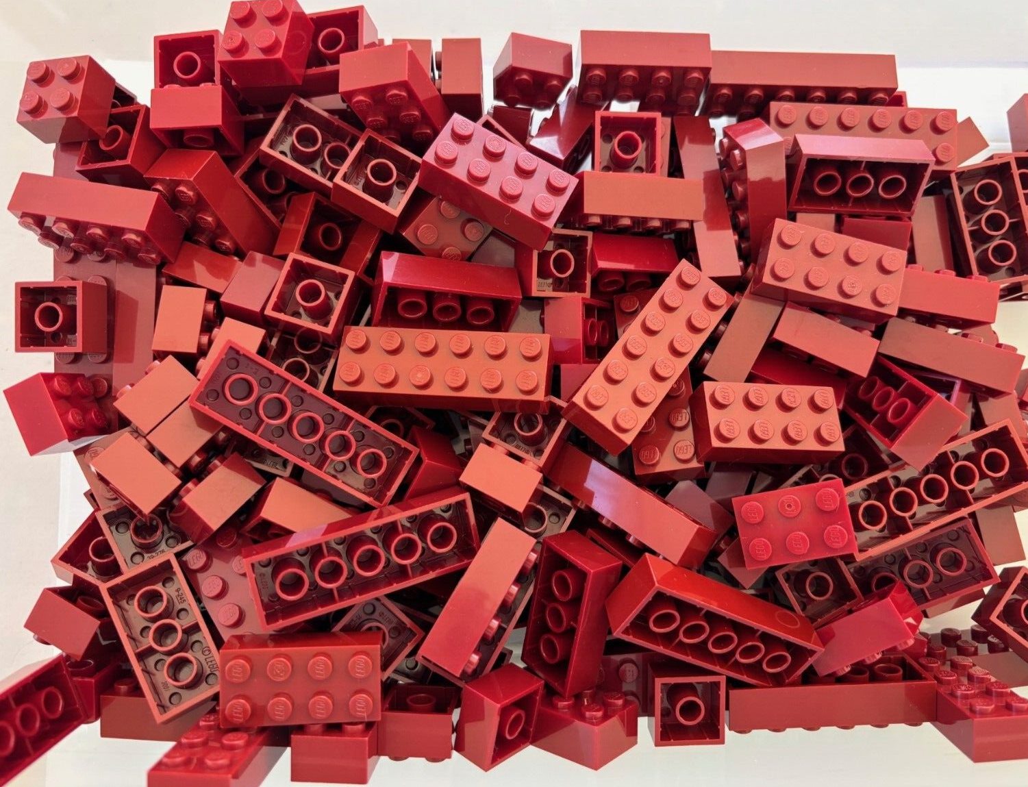 SHIPS FREE!! LEGO LOT OF 25 DARK RED 2x2 2x4 2X6 BIG BRICK PIECES 3001