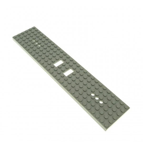 LEGO Train Plate 6X28 Old Light Gray w 3 Holes Cutouts 1X2 Chassis 4093C VINTAGE