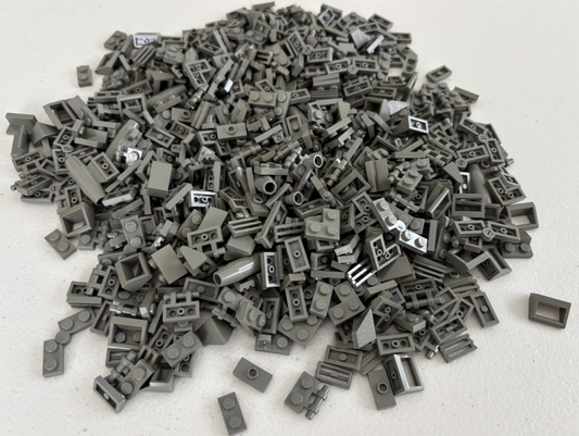 SHIPS FREE! LARGE LEGO Lot of 200 OLD DARK GRAY 1x2 Plate Parts Mix 3023 ETC